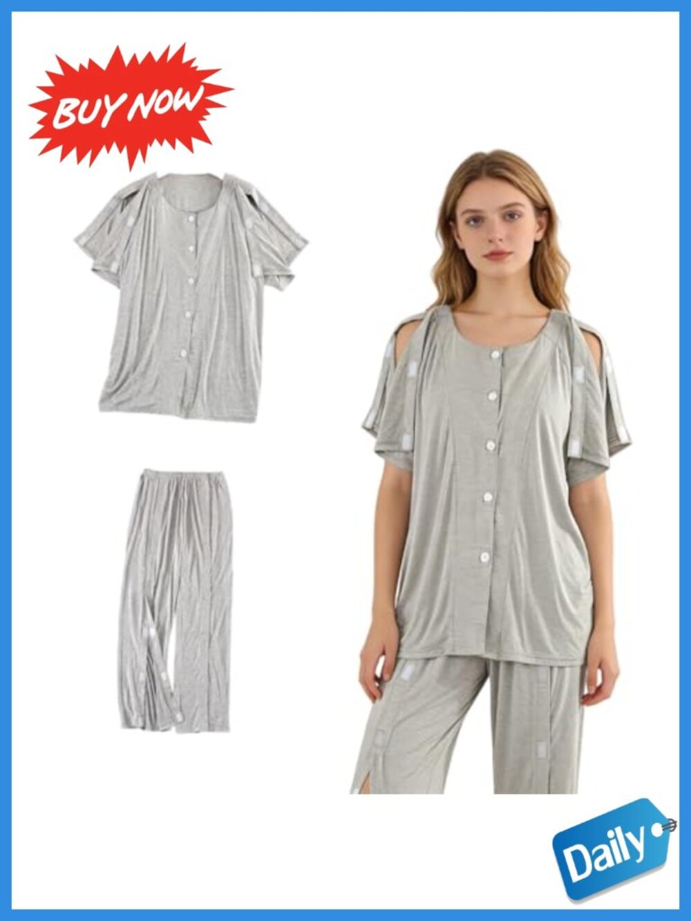 Tearaway Post-Operative Patient Pants Adaptive Clothing Unisex Rehab